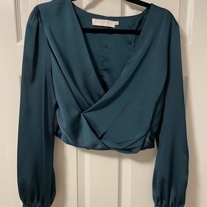 NWOT!  ASTR the Label Cropped Satin Blouse